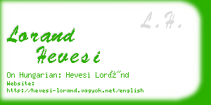 lorand hevesi business card